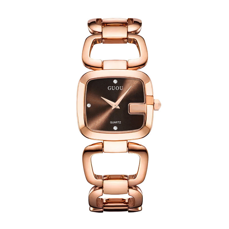 Women's Small Square Watch with Steel Band