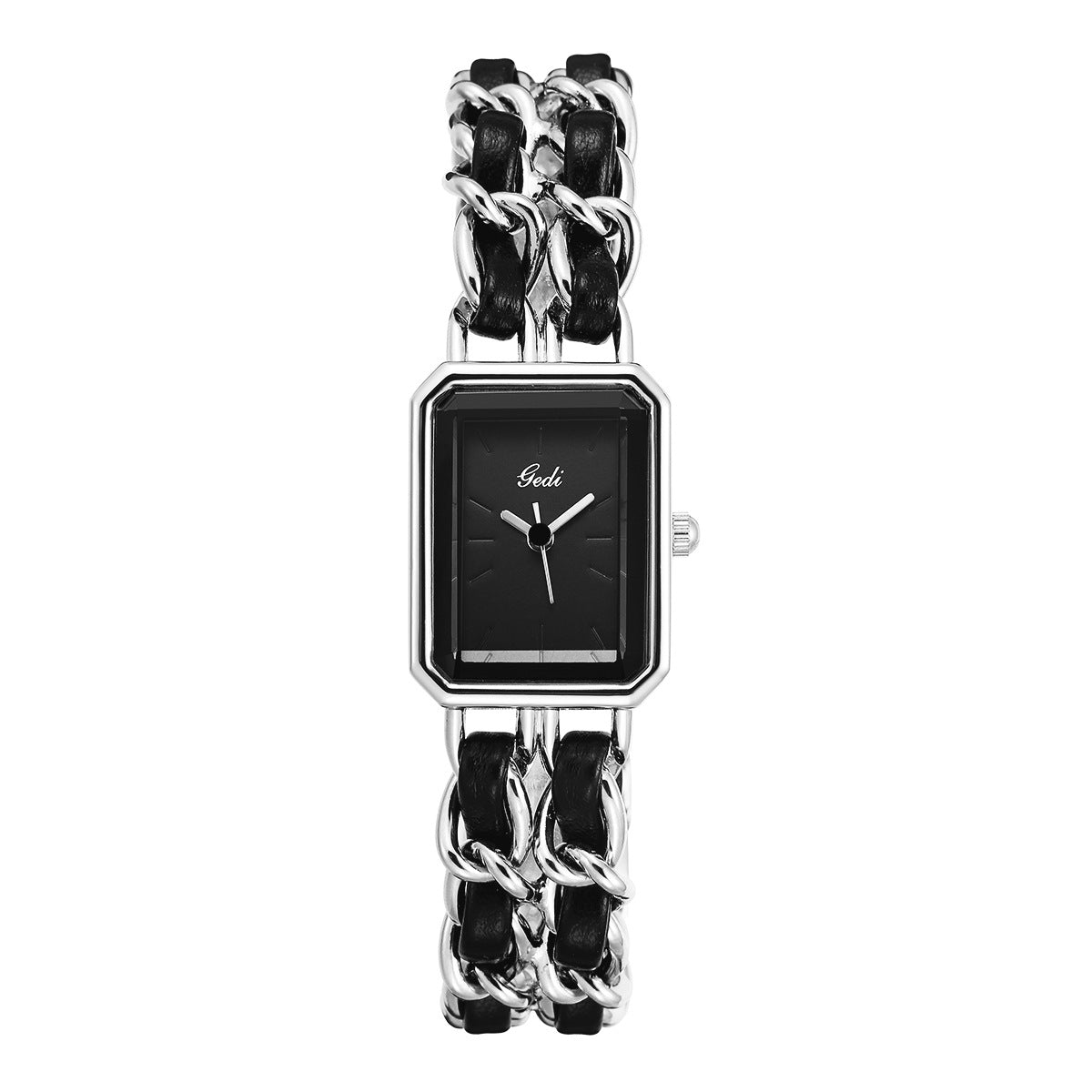 Women's Green Square Watch with Mesh Bracelet