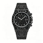 GESMART Men's Fashion Business Full Diamond Hip Hop Style Quartz Watch Luminous Calendar