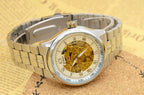 GESMART Men's Skeleton Engraved Automatic Mechanical Watch Exhibition Case Back Fashion