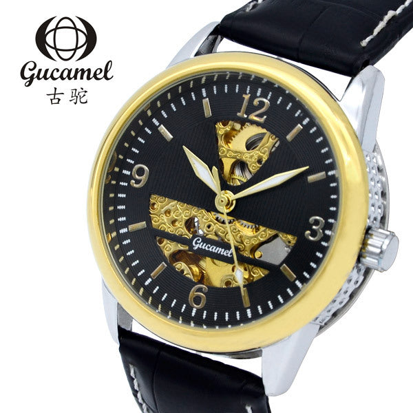 GESMART Men's Skeleton Automatic Mechanical Watch Exhibition Case Back Fashion