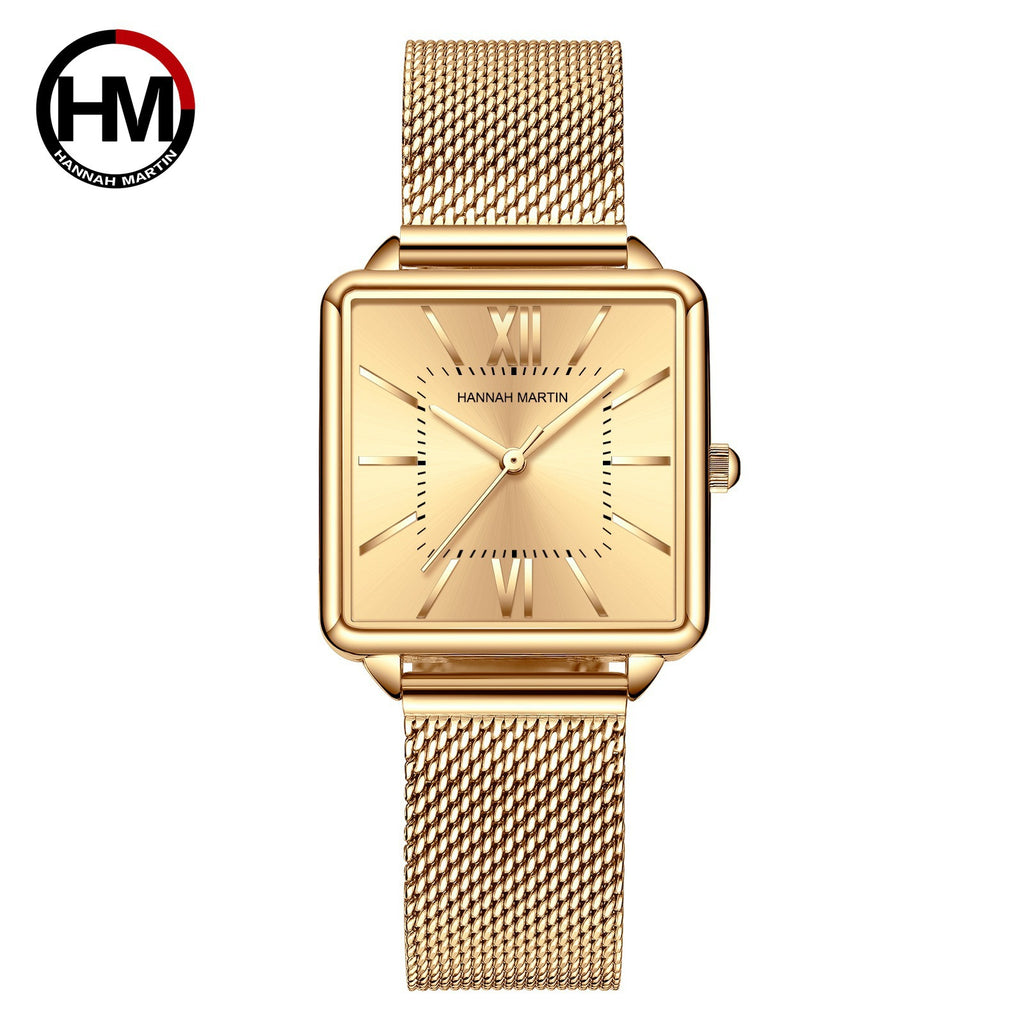 GESMART Women's Square Quartz Watch Japanese Movement Korean Fashion Casual Student Ladies Wristwatch