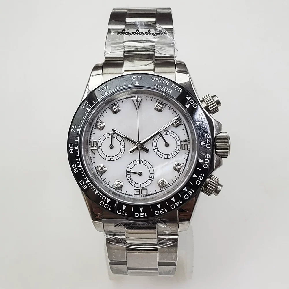 Men's Quartz Chronograph Watch 39mm Sapphire Crystal Luminous Hands