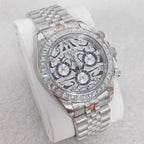 No Logo Men's 39mm Quartz Watch VK63 Sapphire Crystal Steel Bezel Rubber Strap