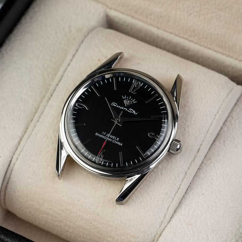 Vintage Men's Manual Wind Watch Solid Steel Bracelet 17 Jewels Shockproof