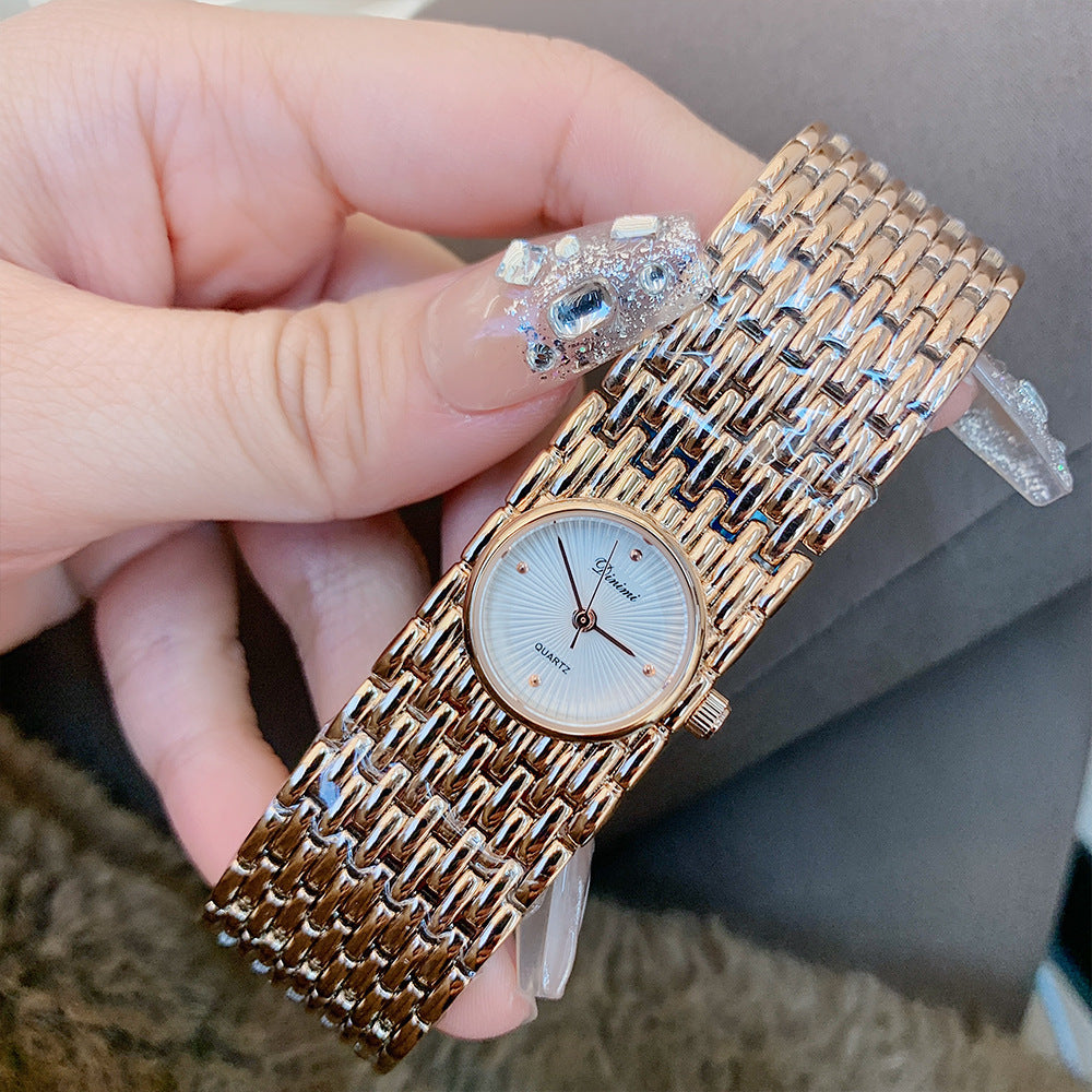 Women's Vintage Bangle-Style Quartz Watch, Elegant Slim Dial