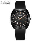 GESMART Women's Tonneau Shape Quartz Watch Large Dial Calendar Diamond Studded Luminous Water Resistant