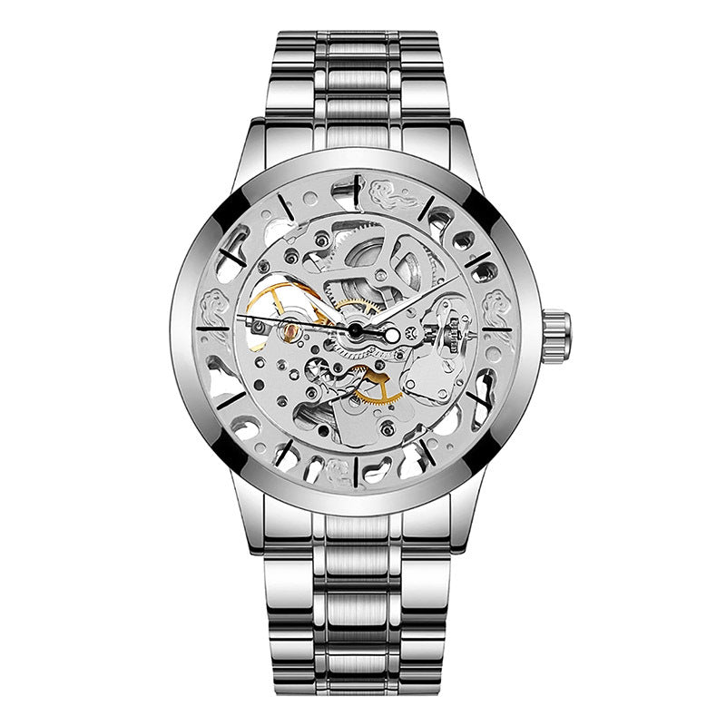 GESMART Men's Skeleton Automatic Mechanical Watch Leather Band Casual Fashion Wristwatch