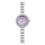Women's Pearl-Bead Bracelet Round Rhinestone Quartz Watch