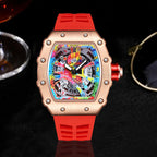 GESMART Men's Skeleton Graffiti Style Quartz Watch Fashion Trendy Premium Water Resistant