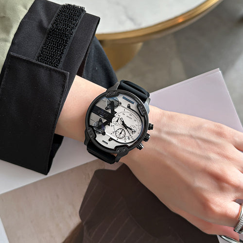 Unisex Five-Hand Quartz Watch with Silicone Strap