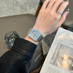 GESMART Autumn New Women's Square Large Dial Steel Band Watch Minimalist Fashion Premium Ladies Wristwatch