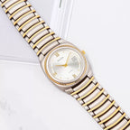 HAIDA Men's Quartz Watch Roman Numerals Yellow White Dial Steel Business NOS