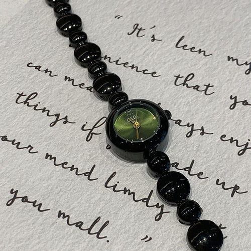 Women's Beaded Vintage Bracelet Quartz Watch