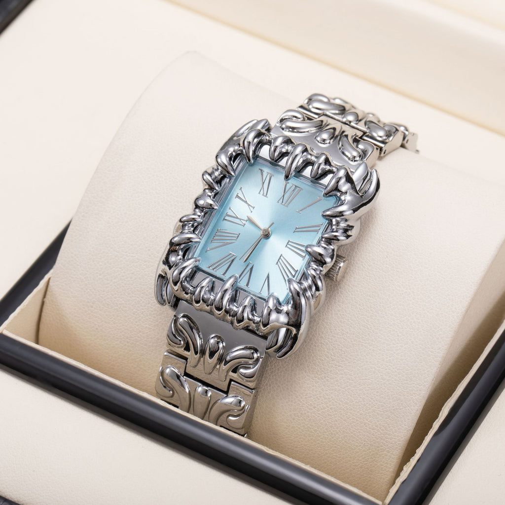 Men's Irregular Square Claw Y2K Retro Relief Watch