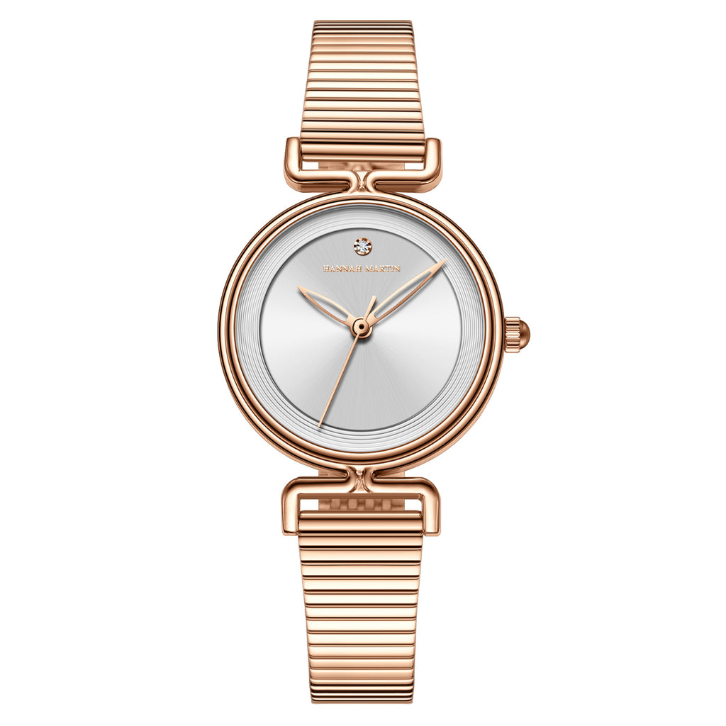 GESMART Women's Round Compact Dial Quartz Watch Japanese Movement Exquisite Minimalist