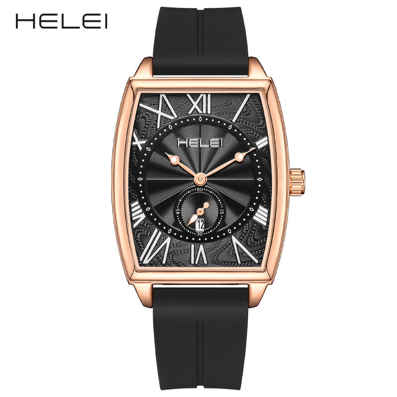 GESMART Men's Square Quartz Watch Roman Numeral Dial Water Resistant Casual Wristwatch