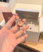 Women's Camellia Mother-of-Pearl Rhinestone Bracelet Quartz Watch