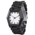 Men's Irregular Wooden Quartz Watch, Japanese Movement