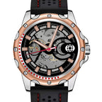 GESMART Men's Skeleton Automatic Mechanical Watch Silicone Band Sports Fashion