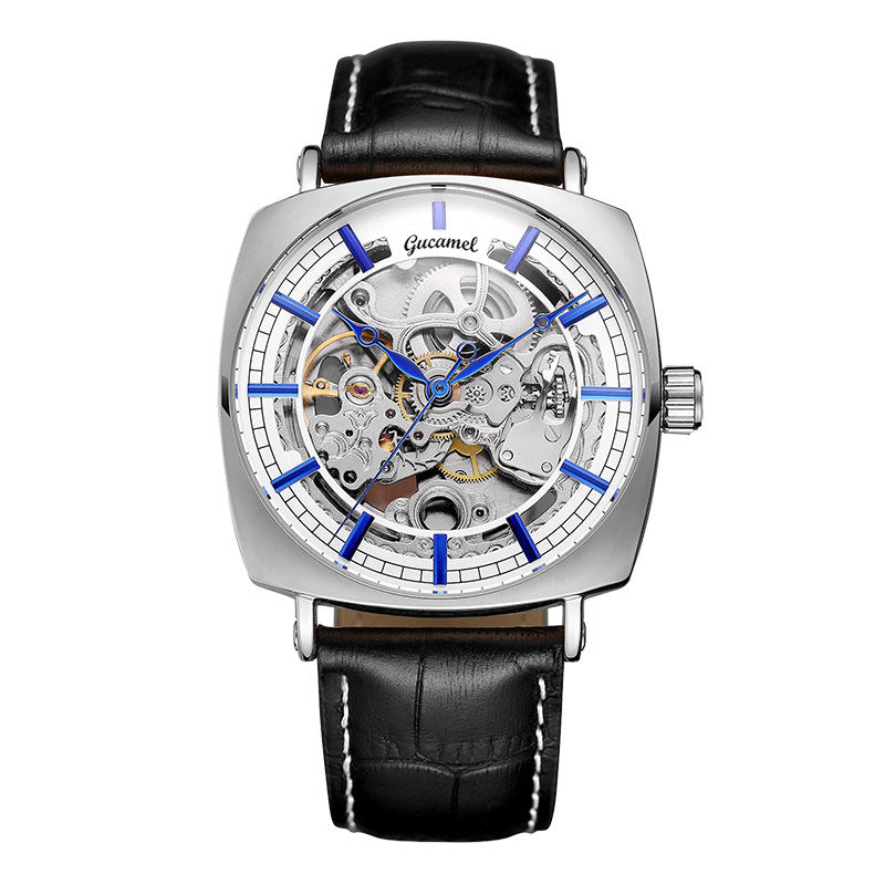 GESMART Men's New Skeleton Automatic Mechanical Watch European American Style Casual Fashion