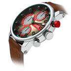 GESMART Men's Quartz Watch Three Sub Dials Chronograph Leather Band Model 8170