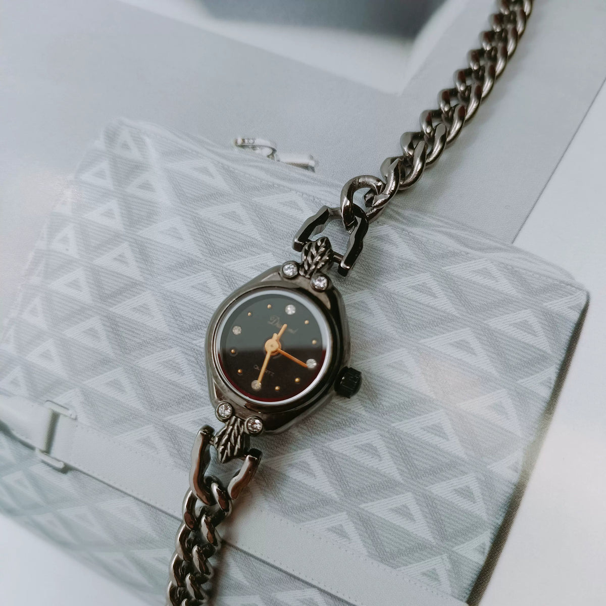 Diamond Brand Ladies Quartz Watch Black Small Vintage NOS No.4 Factory