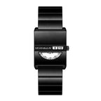 GESMART 2026 New Square Men's Watch No Hands Creative Minimalist Retro Calendar Steel Band Wristwatch