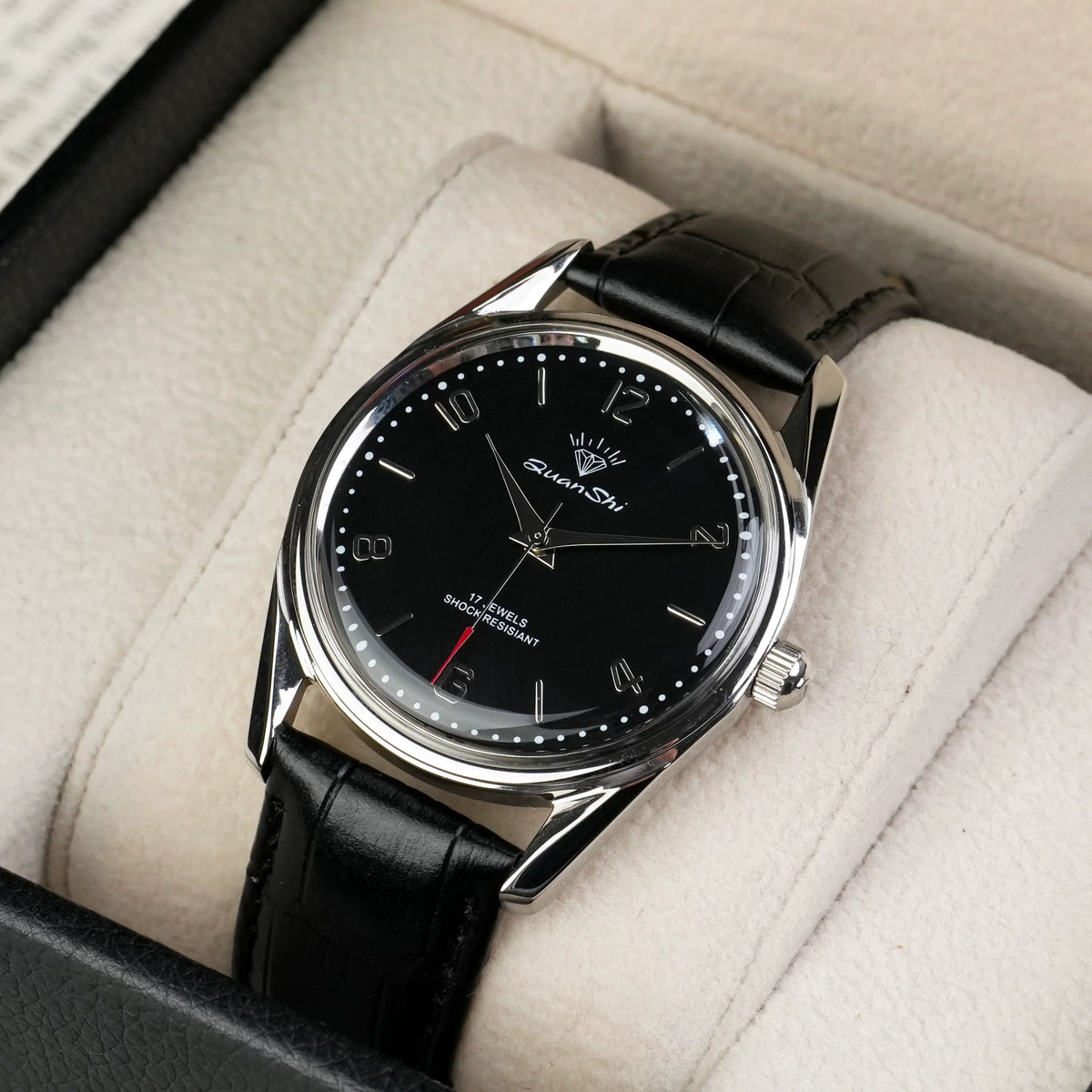 Vintage Diamond Brand Men's Manual Wind Mechanical Watch Solid Steel Bracelet