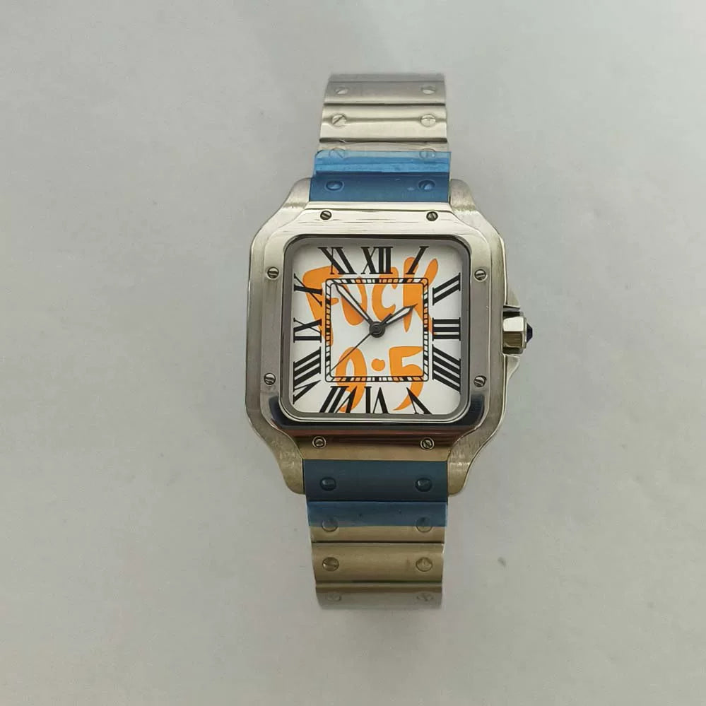 Men's 38mm Watch 316 Steel NH35 Movement Mineral Glass Green Luminous Hands