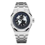 GESMART Men's New Wandering Earth Style Watch Water Resistant Luminous Calendar Steel Band Wristwatch