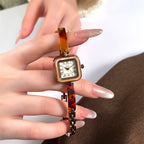 GESMART Women's Small Square Quartz Bracelet Watch Retro Vintage Style Premium Fashion