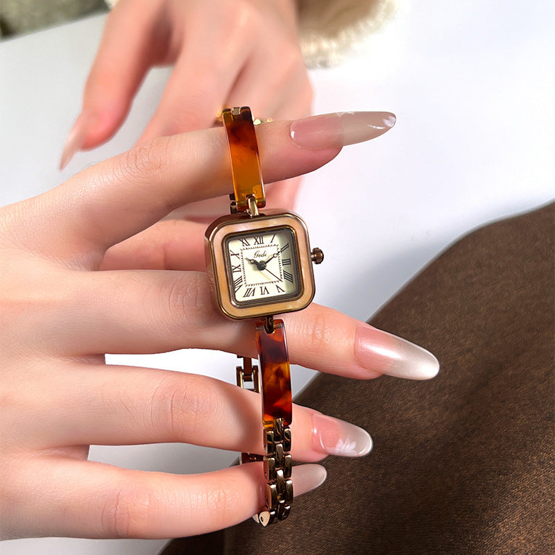 GESMART Women's Small Square Quartz Bracelet Watch Retro Vintage Style Premium Fashion