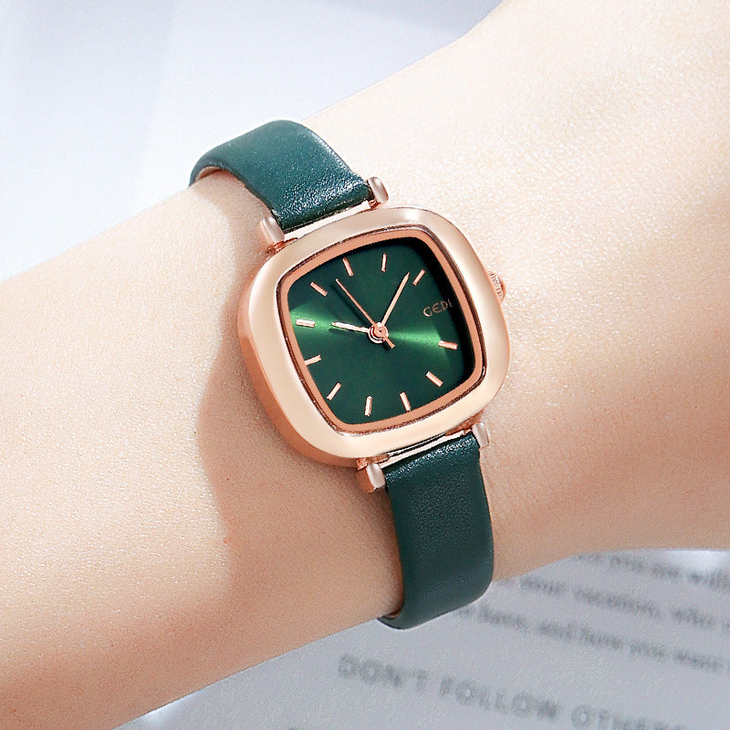 GESMART Women's Retro Small Square Quartz Watch Slim Band Fashion Casual Vintage Ladies Wristwatch
