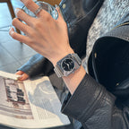 GESMART Autumn New Women's Square Large Dial Steel Band Watch Minimalist Fashion Premium Ladies Wristwatch