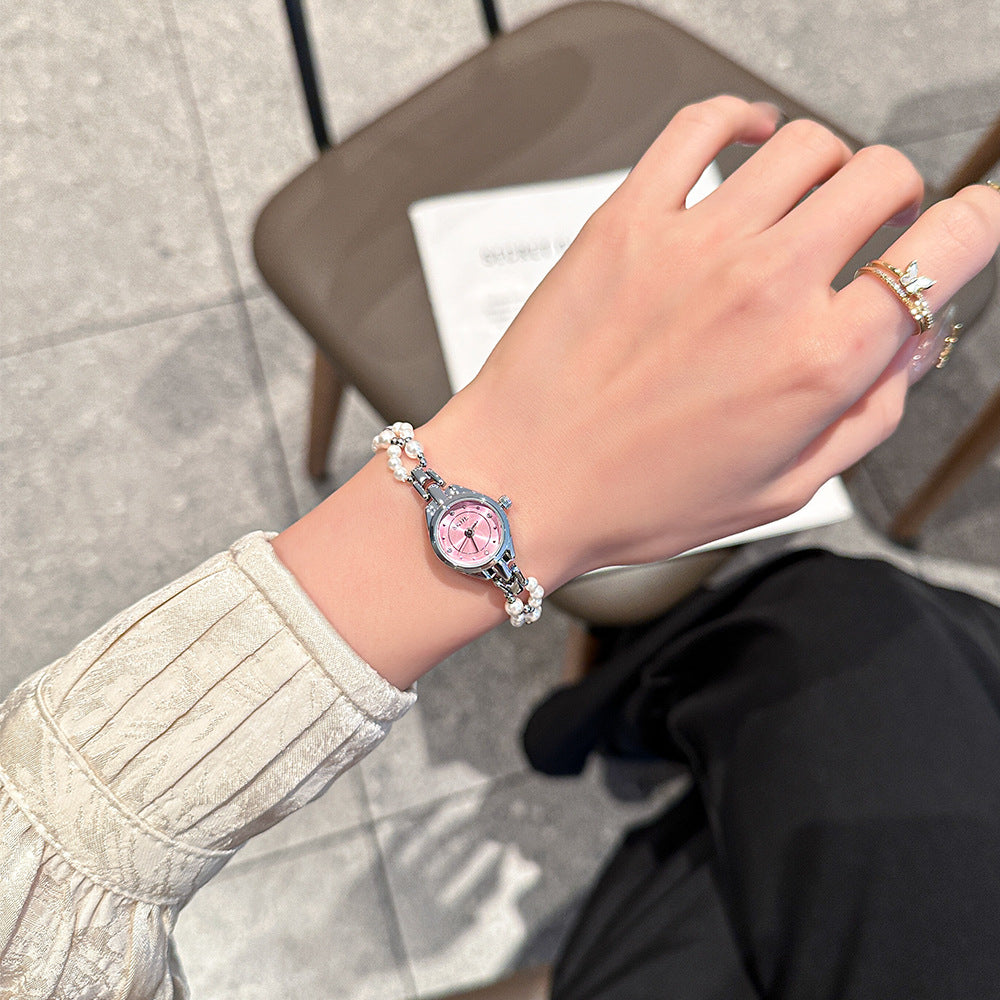 Women's Pearl Chain Bracelet Watch