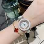 Women's Ceramic-Strap Waterproof Quartz Watch