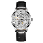 GESMART Men's Skeleton Automatic Mechanical Watch Leather Band Casual Fashion Wristwatch