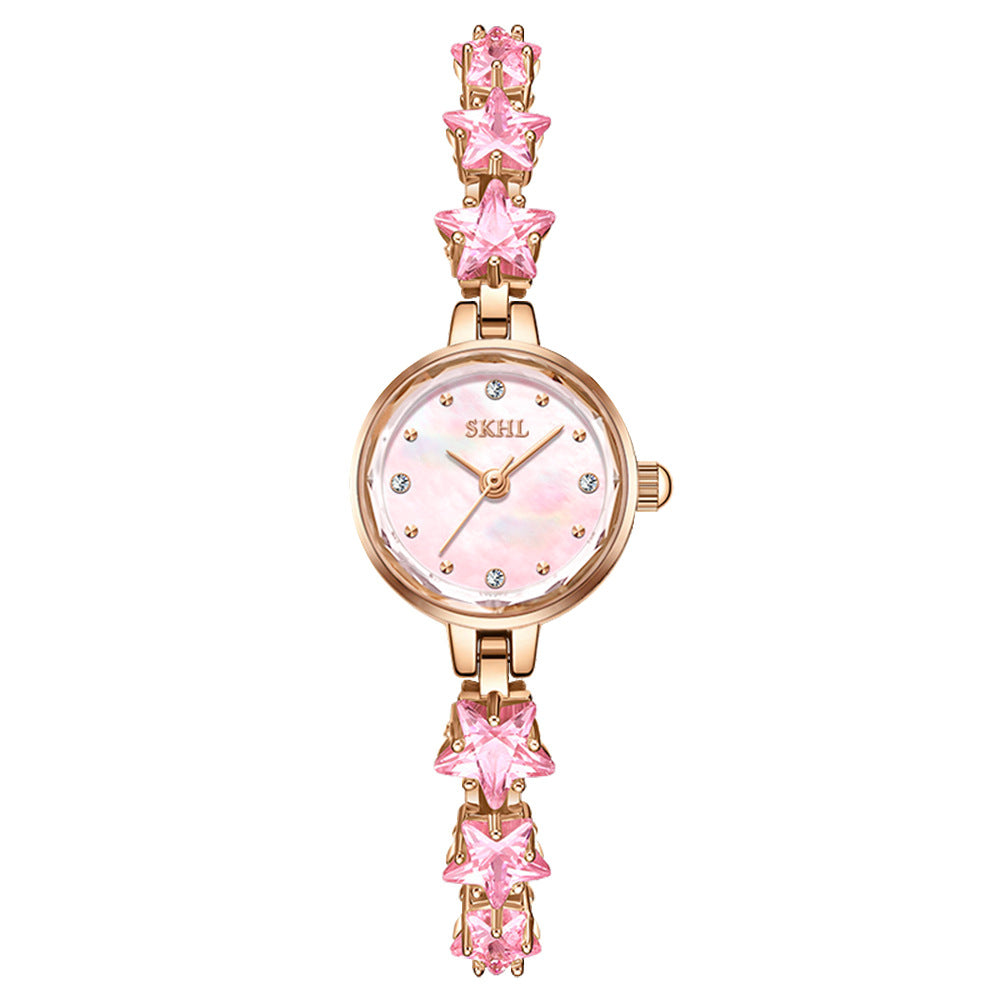 GESMART 2025 New Women's Elegant Crystal Bracelet Quartz Watch Luxury Style Exquisite Ladies Wristwatch