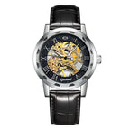 GESMART Men's Hand Winding Mechanical Skeleton Watch Exhibition Case Back Fashion
