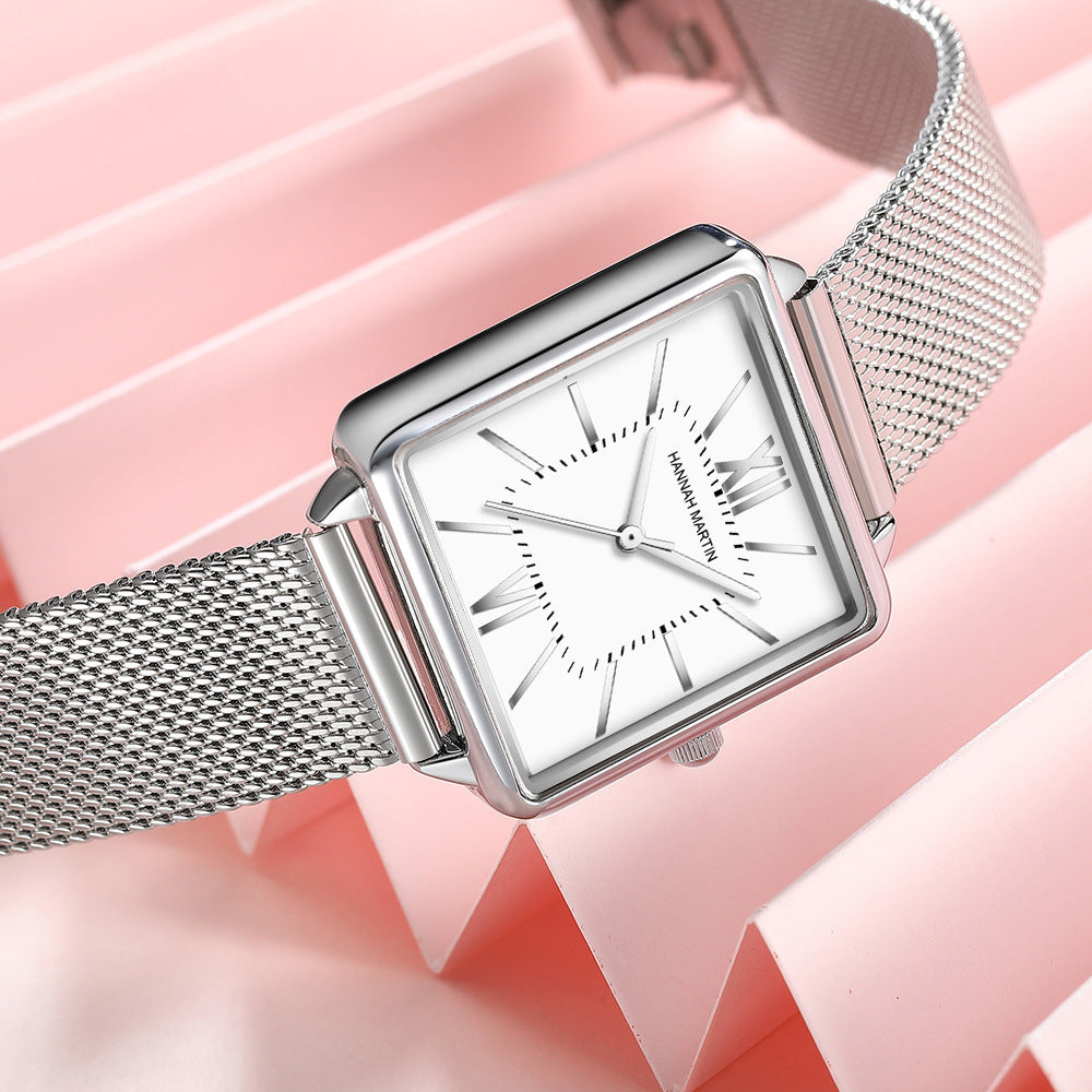 GESMART Women's Square Quartz Watch Japanese Movement Korean Fashion Casual Student Ladies Wristwatch
