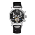 GESMART Men's Tourbillon Automatic Mechanical Watch Perpetual Calendar Leather Band Business