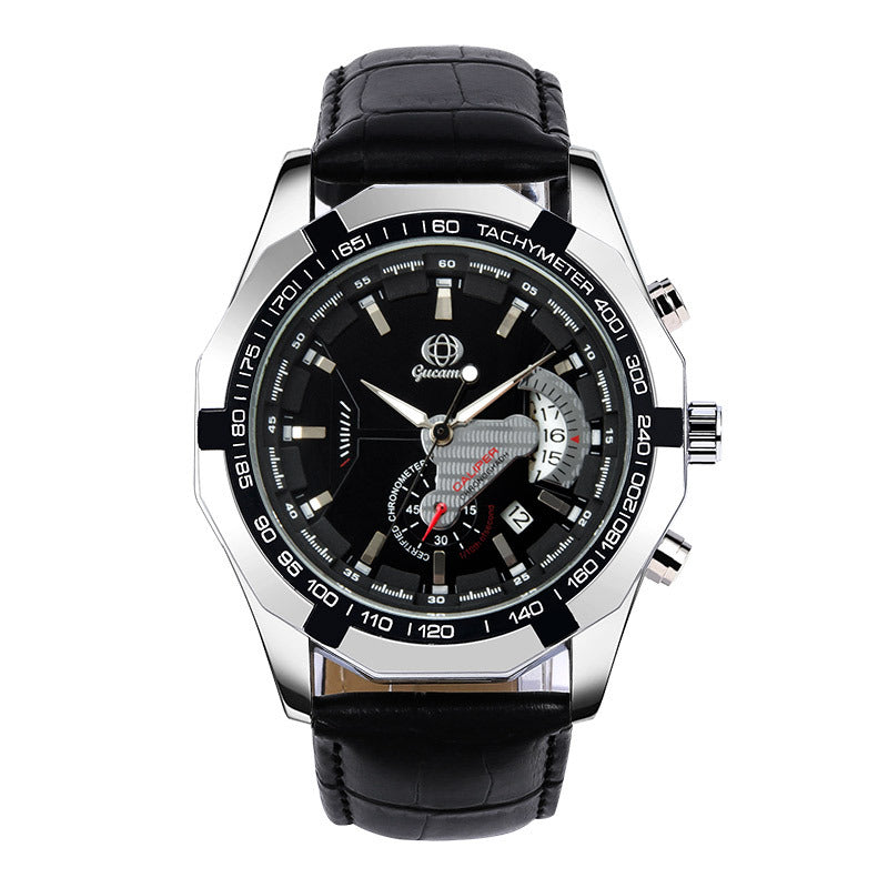 GESMART Men's Automatic Mechanical Watch Single Date Skeleton Exhibition Case Back Business