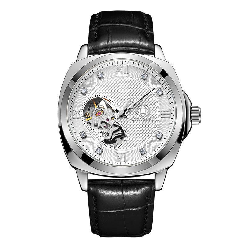 GESMART Men's Automatic Mechanical Watch Diamond Studded Luminous Creative Business Fashion