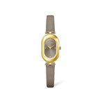 GESMART Women's Creative Oval Shape Quartz Watch Diamond Studded Leather Band Water Resistant