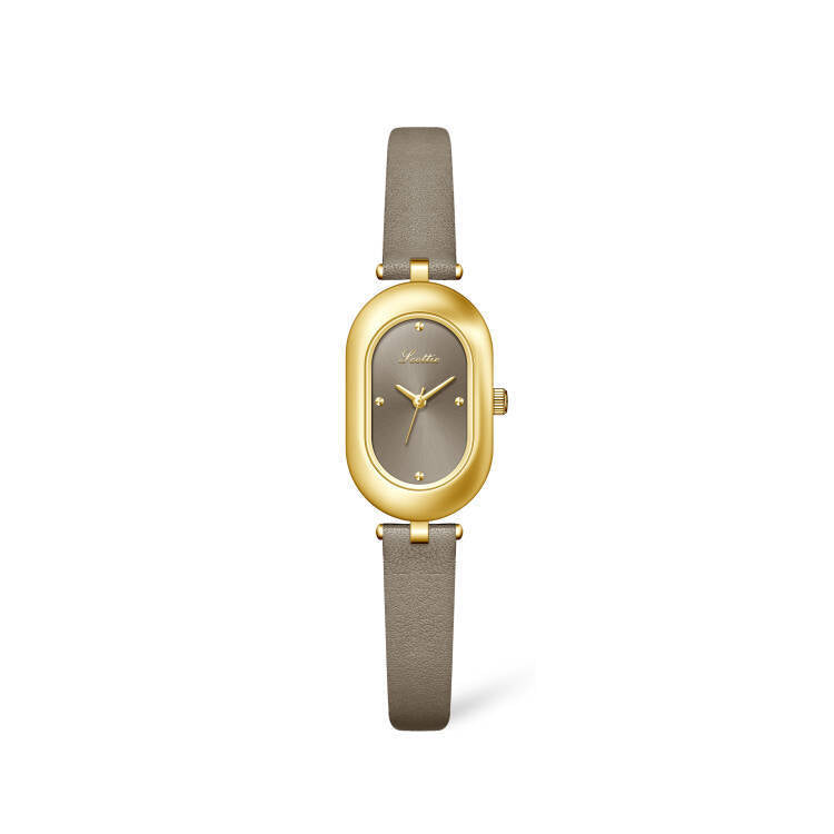 GESMART Women's Creative Oval Shape Quartz Watch Diamond Studded Leather Band Water Resistant