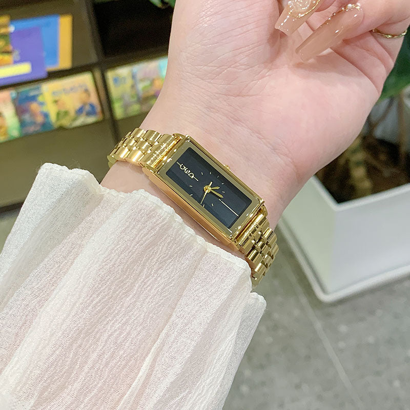 Women's Vintage Rectangle Steel-Band Quartz Watch