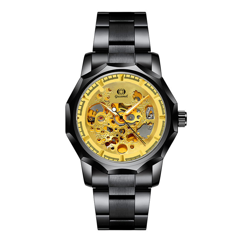 GESMART Men's High End Automatic Mechanical Watch Polygon Shape Dial Fashion Wristwatch