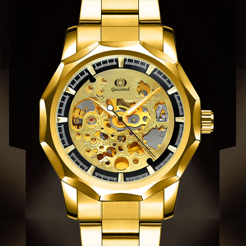 GESMART Men's High End Automatic Mechanical Watch Polygon Shape Dial Fashion Wristwatch