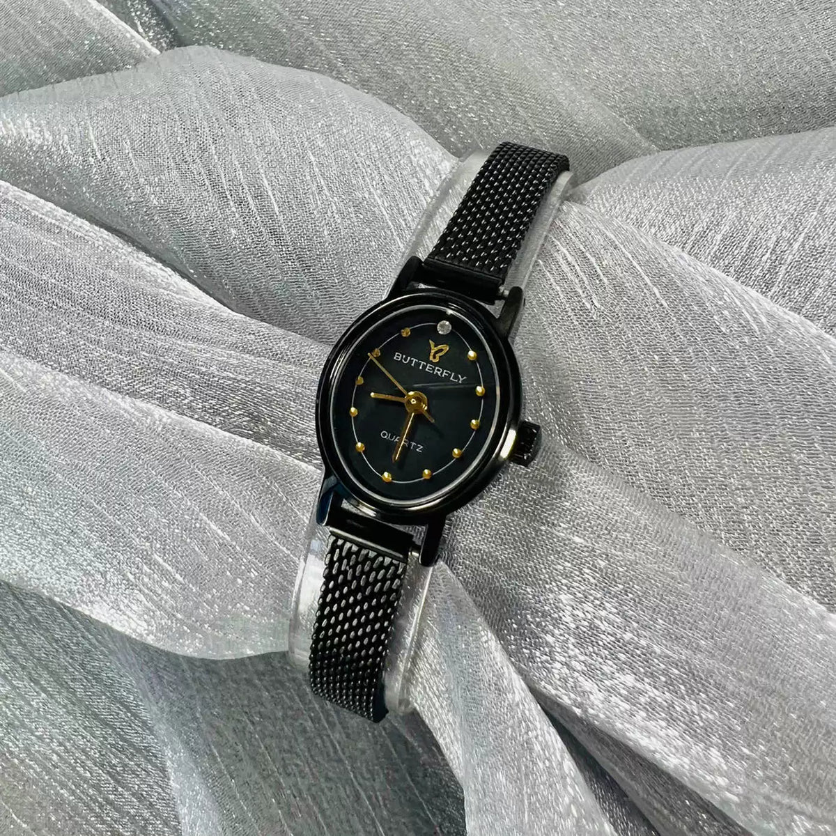 Xi'an Butterfly Ladies Quartz Watch Imported Movement Cowhide Strap Vintage